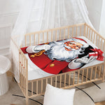 Cartoon Santa Claus Print Baby Crib Sheet