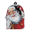 Cartoon Santa Claus Print School Backpack