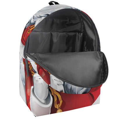 Cartoon Santa Claus Print Backpack