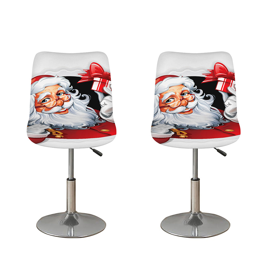 Cartoon Santa Claus Print Bar Stool Covers