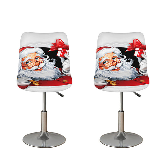 Cartoon Santa Claus Print Bar Stool Covers