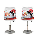 Cartoon Santa Claus Print Bar Stool Covers