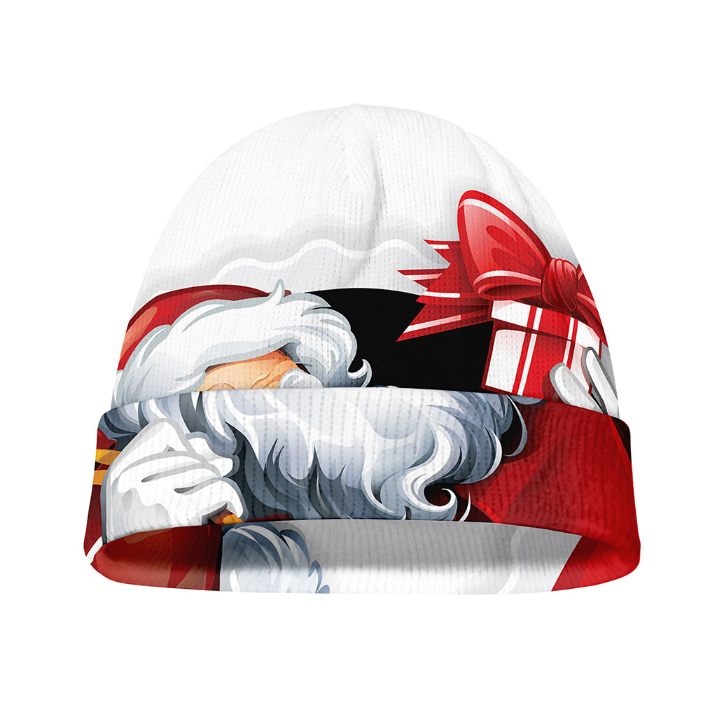 Cartoon Santa Claus Print Beanie