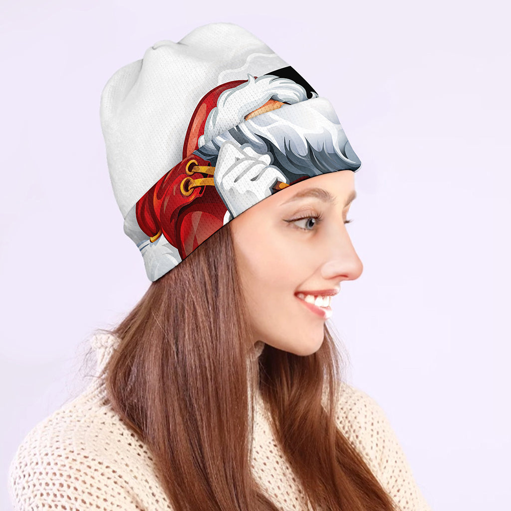 Cartoon Santa Claus Print Beanie