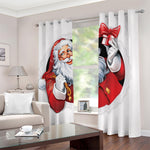Cartoon Santa Claus Print Blackout Grommet Curtains