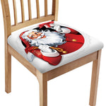 Cartoon Santa Claus Print Chair Cushion Cover