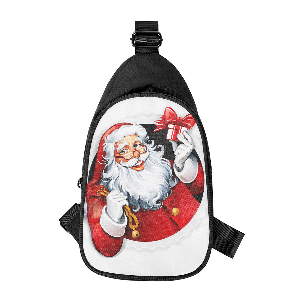 Cartoon Santa Claus Print Chest Bag