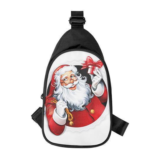 Cartoon Santa Claus Print Chest Bag