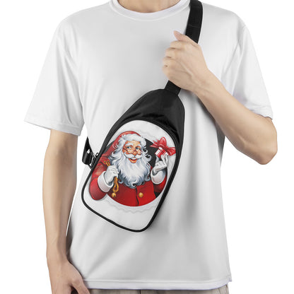 Cartoon Santa Claus Print Chest Bag