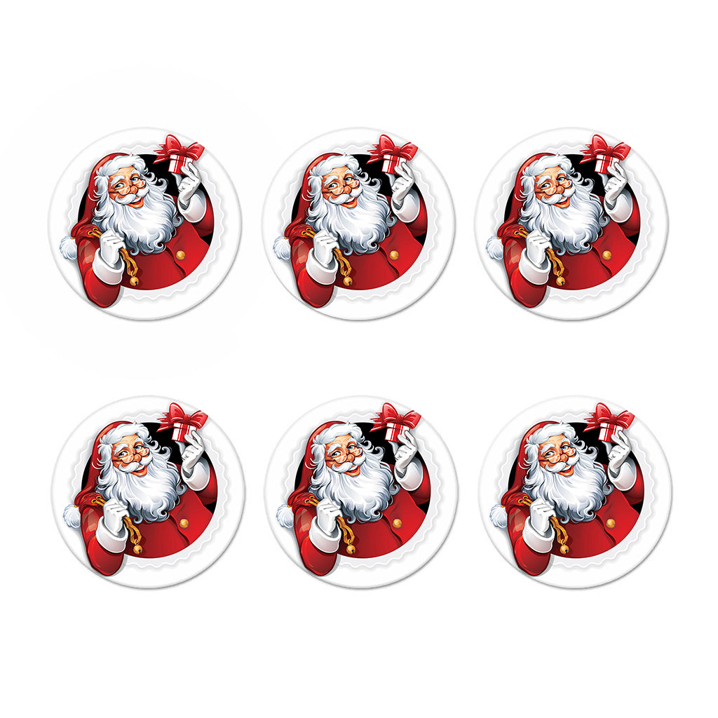 Cartoon Santa Claus Print Coaster Set