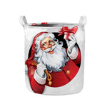 Cartoon Santa Claus Print Collapsible Laundry Basket