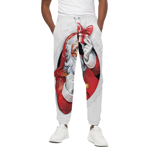 Cartoon Santa Claus Print Cotton Pants
