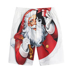 Cartoon Santa Claus Print Cotton Shorts