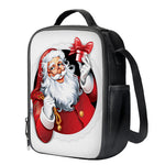 Cartoon Santa Claus Print Crossbody Lunch Bag