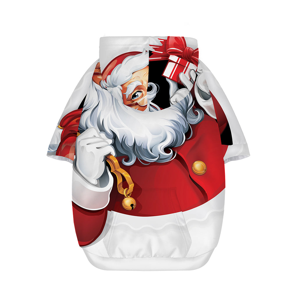 Cartoon Santa Claus Print Dog Zip Up Hoodie