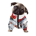 Cartoon Santa Claus Print Dog Zip Up Jacket