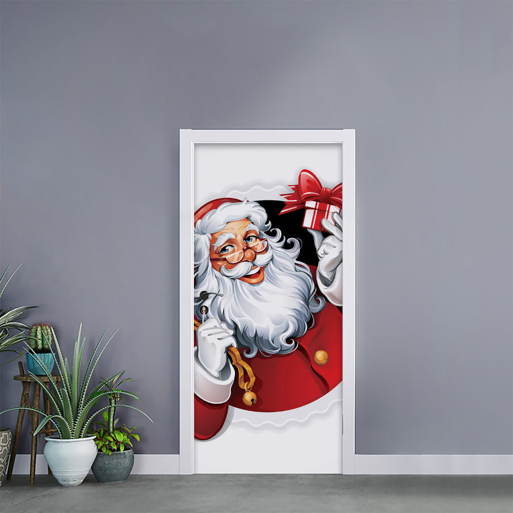 Cartoon Santa Claus Print Door Sticker