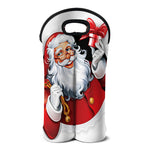 Cartoon Santa Claus Print Double Neoprene Wine Tote
