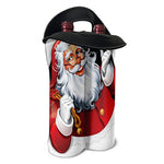 Cartoon Santa Claus Print Double Neoprene Wine Tote