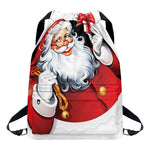 Cartoon Santa Claus Print Drawstring Backpack