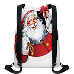 Cartoon Santa Claus Print Drawstring Backpack