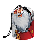 Cartoon Santa Claus Print Drawstring Makeup Bag
