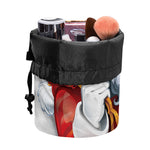 Cartoon Santa Claus Print Drawstring Makeup Bag