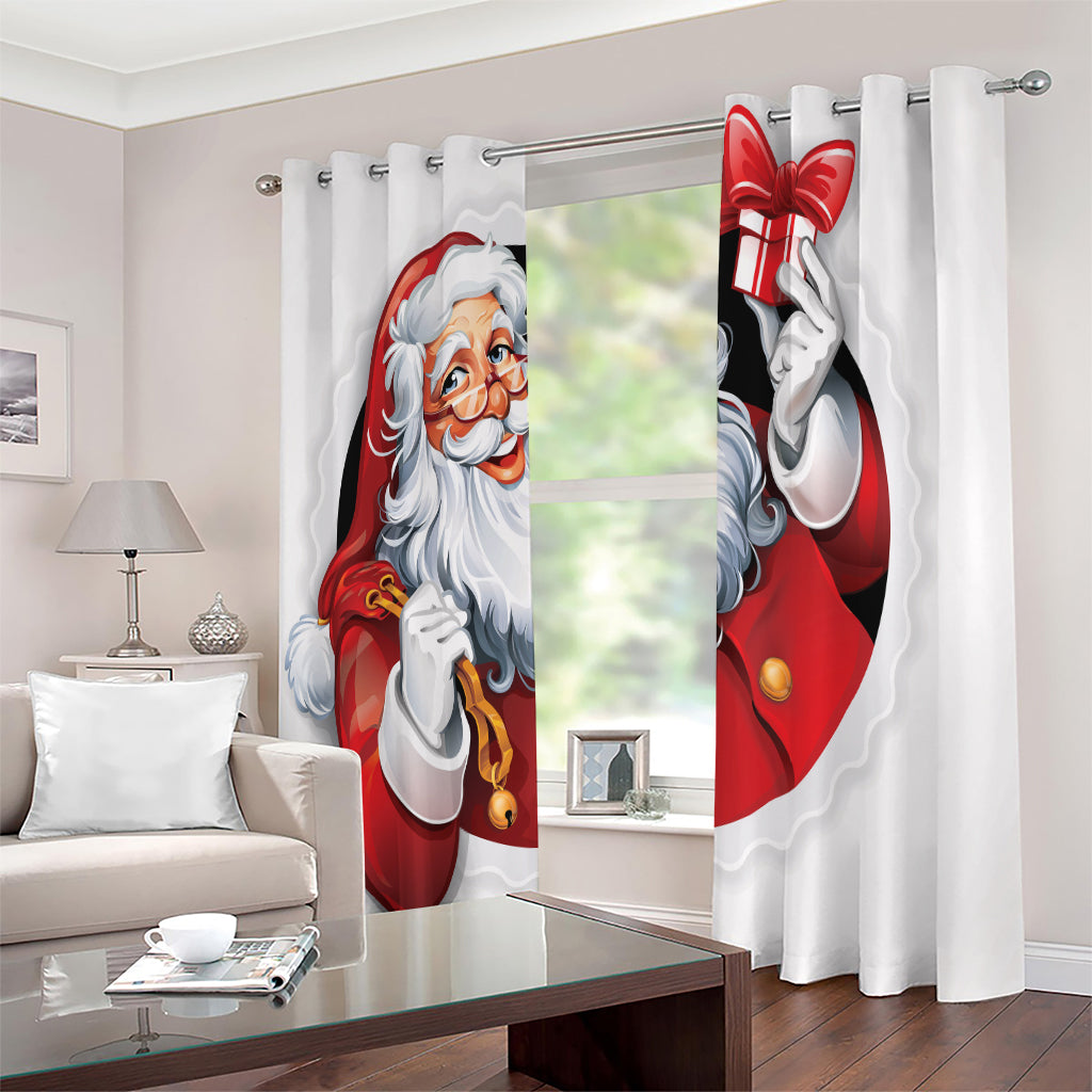 Cartoon Santa Claus Print Extra Wide Grommet Curtains
