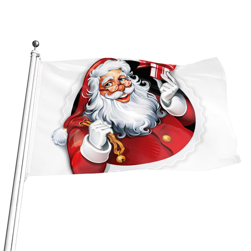Cartoon Santa Claus Print Flag