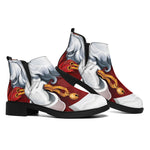 Cartoon Santa Claus Print Flat Ankle Boots