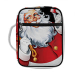 Cartoon Santa Claus Print Front Pocket Bible Bag