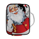 Cartoon Santa Claus Print Front Pocket Bible Bag