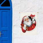 Cartoon Santa Claus Print Garden Flag