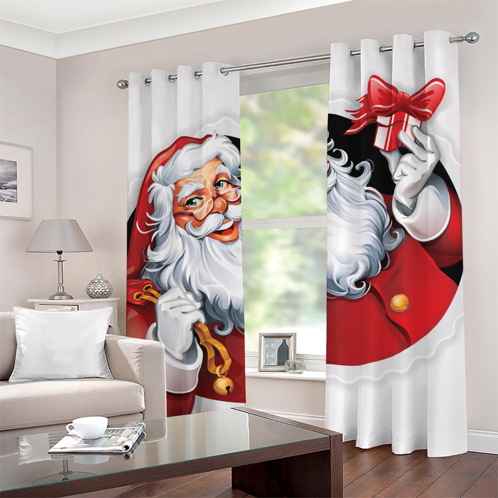 Cartoon Santa Claus Print Grommet Curtains
