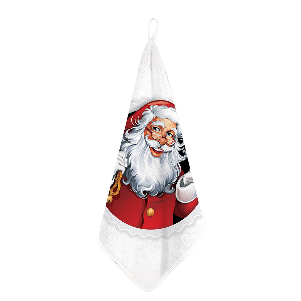 Cartoon Santa Claus Print Hand Towel