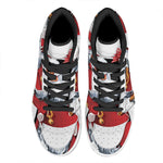 Cartoon Santa Claus Print High Top Leather Sneakers