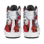 Cartoon Santa Claus Print High Top Leather Sneakers