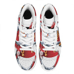 Cartoon Santa Claus Print High Top Leather Sneakers