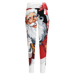 Cartoon Santa Claus Print High-Waisted Pocket Leggings