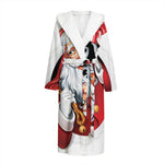 Cartoon Santa Claus Print Hooded Bathrobe