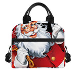 Cartoon Santa Claus Print Insulated Lunch Bag