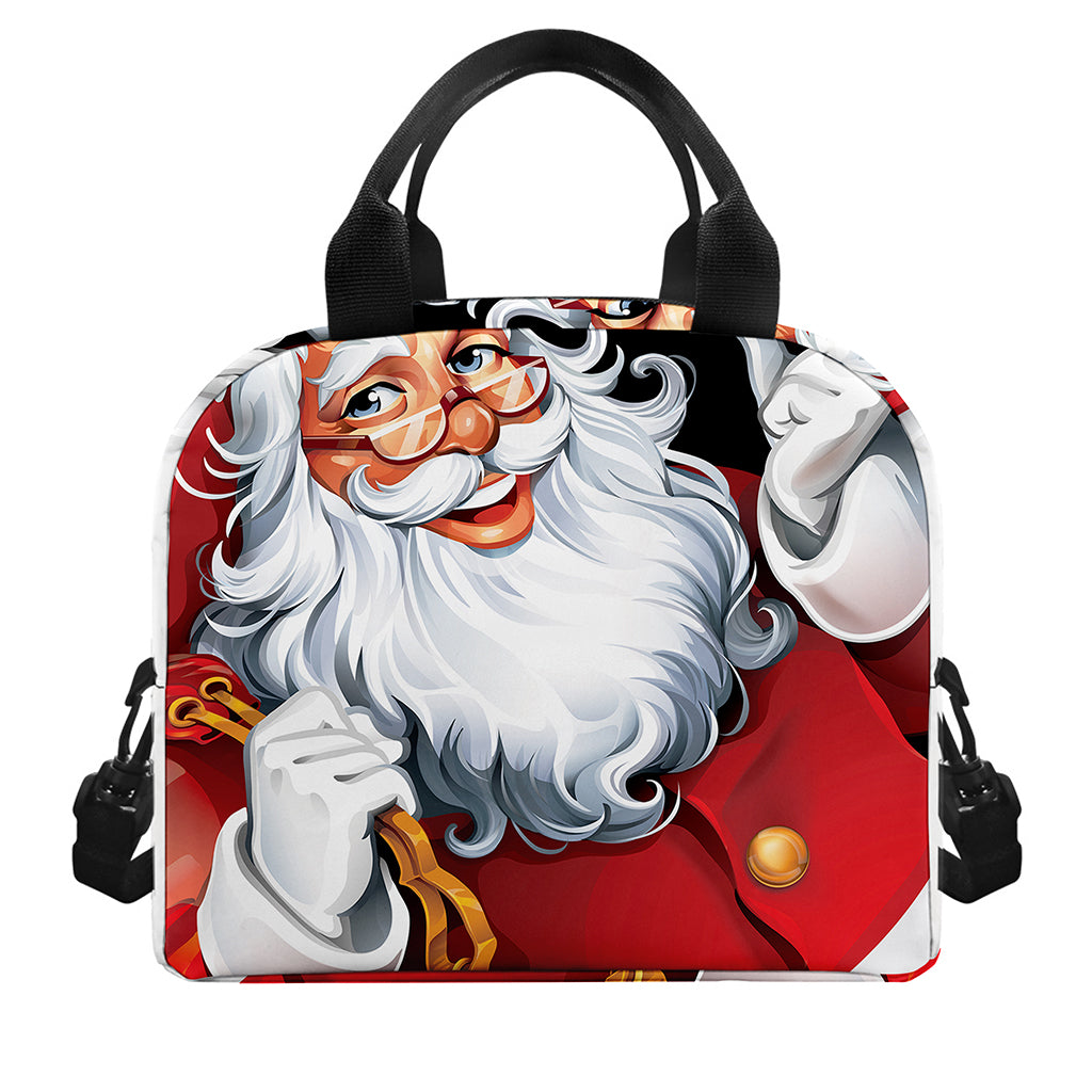 Cartoon Santa Claus Print Insulated Lunch Bag