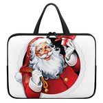 Cartoon Santa Claus Print Laptop Sleeve With Handle