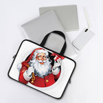 Cartoon Santa Claus Print Laptop Sleeve With Handle