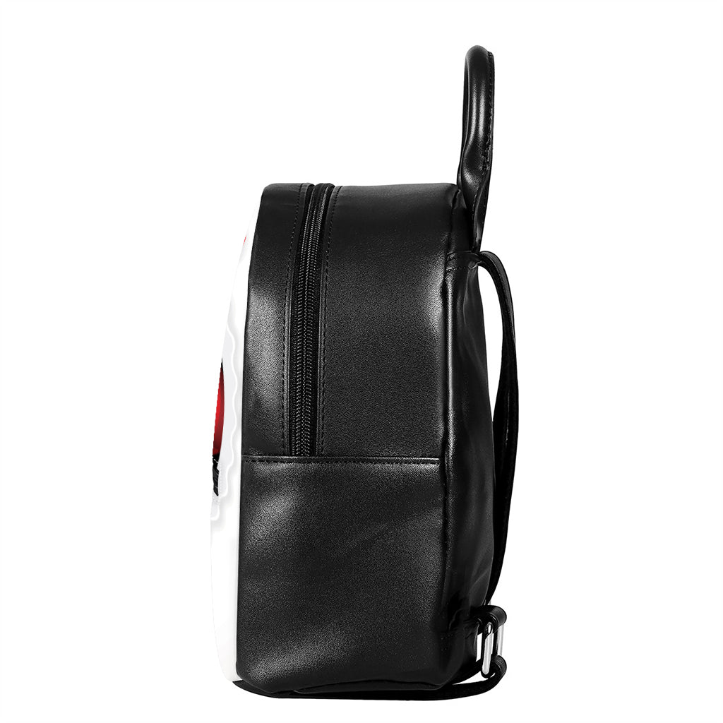 Cartoon Santa Claus Print Leather Backpack