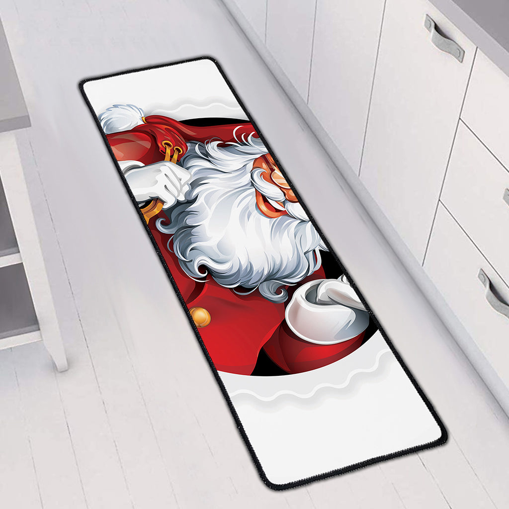 Cartoon Santa Claus Print Long Kitchen Mat