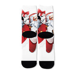 Cartoon Santa Claus Print Long Socks