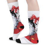 Cartoon Santa Claus Print Long Socks