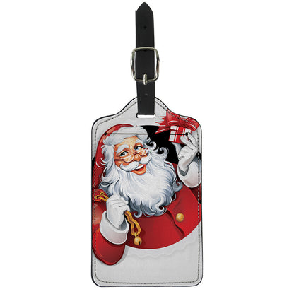 Cartoon Santa Claus Print Luggage Tag
