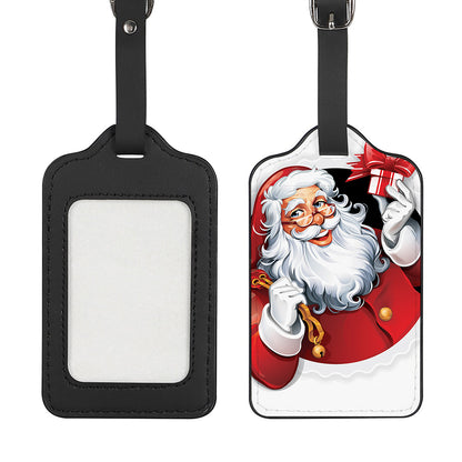 Cartoon Santa Claus Print Luggage Tag